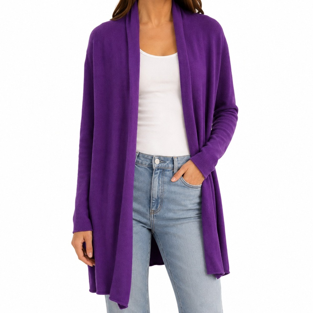 Claudia Nichole Cashmere Cardigan Sweater Women's Size S Open Front Quiet Luxury